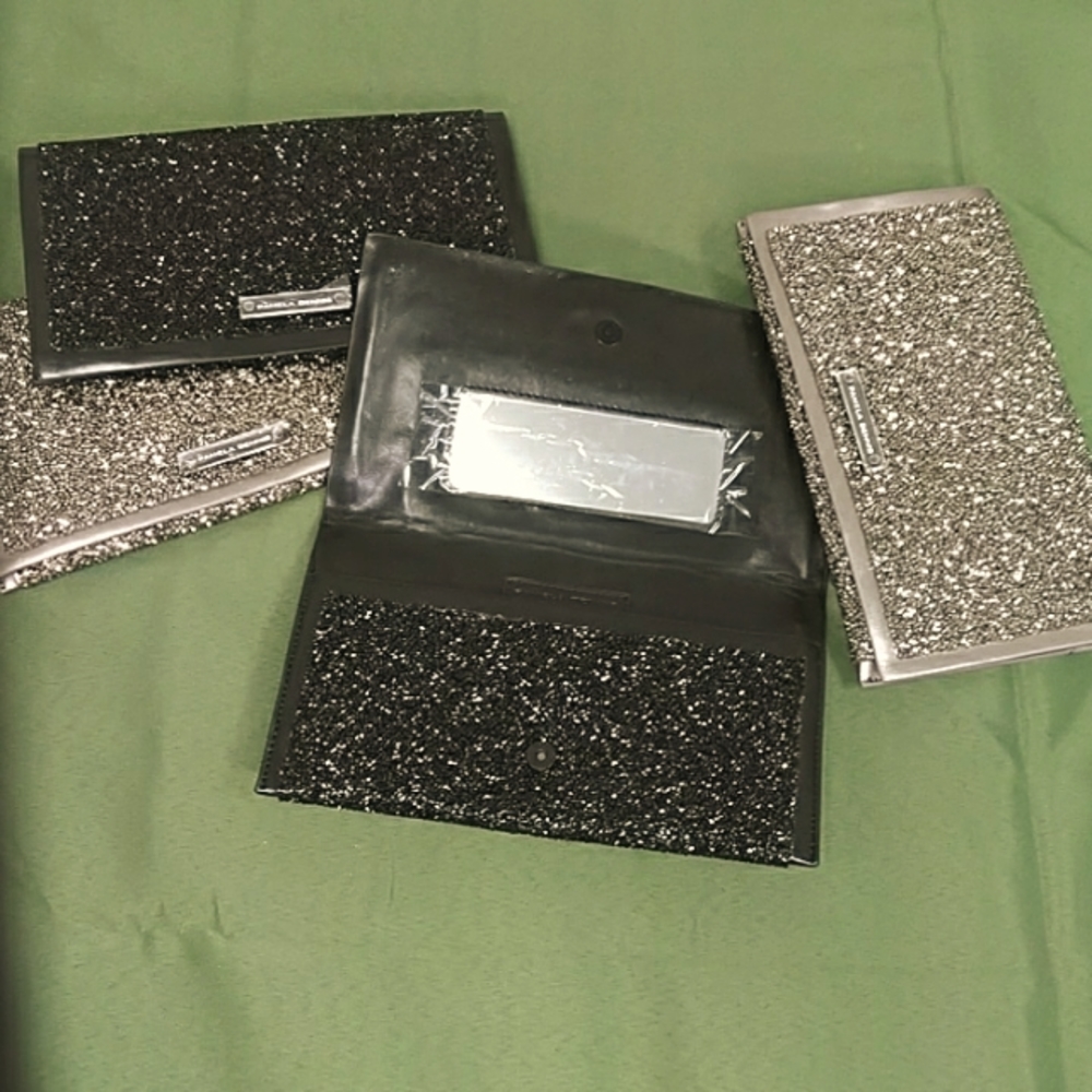 Pamela Dennis - Sparkling Gemstone Textured Clutch W/ Mirror